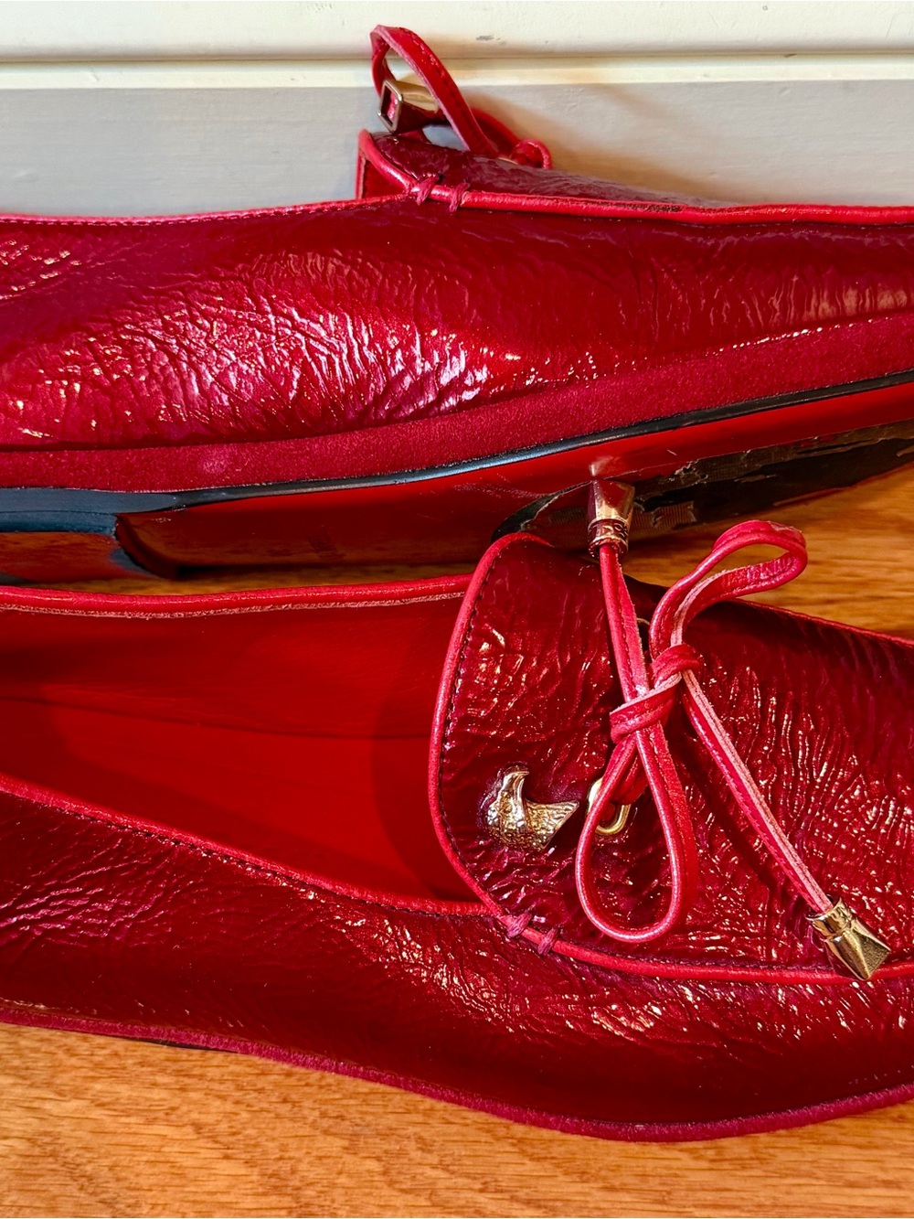 Stefano Ricci vintage women’s size 38/7.5-8 red patent leather loafers - Picture 2 of 7